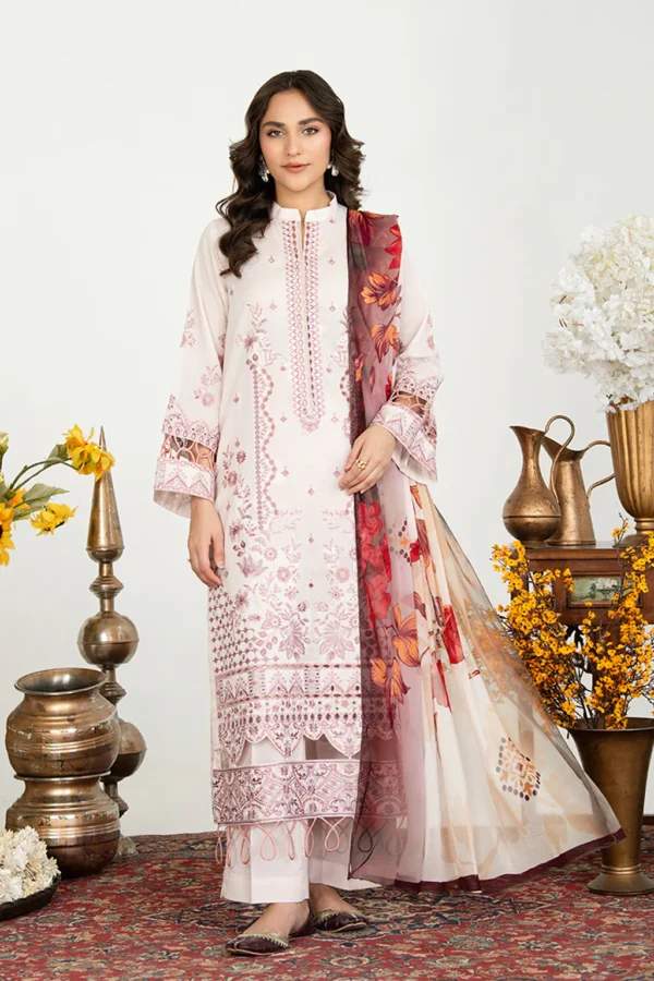 Embroidered Bana Dora Lawn with Printed Bamber Chiffon Dupatta